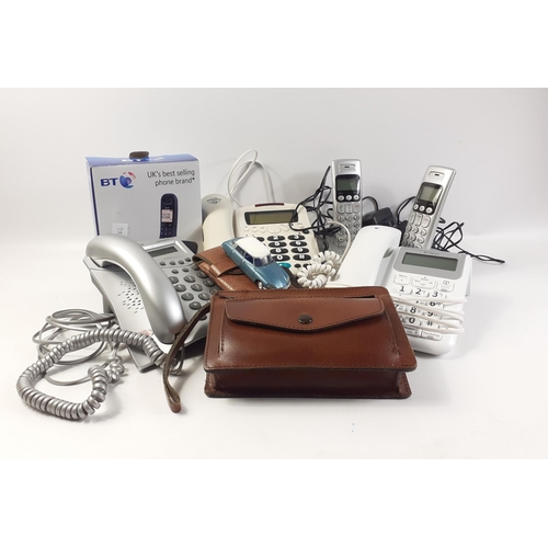 712 - A collection of 5 cordless landline telephones including BT 1100 plus three spec cases#354