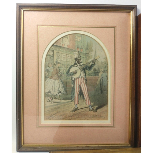 775 - ORPHEUS AT THE SEASIDE, an 1895 hand-coloured lithograph frame size 43x33cm, on original watercolour... 