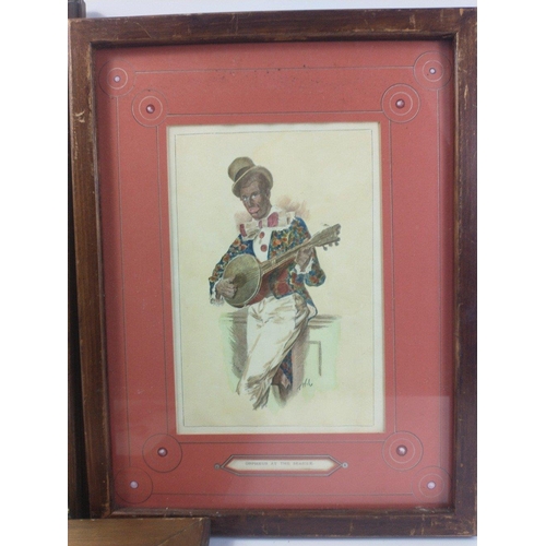 775 - ORPHEUS AT THE SEASIDE, an 1895 hand-coloured lithograph frame size 43x33cm, on original watercolour... 