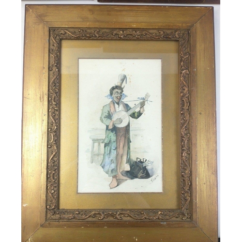 775 - ORPHEUS AT THE SEASIDE, an 1895 hand-coloured lithograph frame size 43x33cm, on original watercolour... 