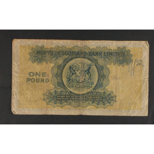 83 - 1945 NORTH of SCOTLAND £1 Banknote. With wear and small penmark to rear but a nice survivor and stil... 