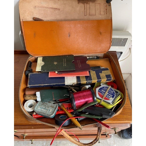 875 - A SPARKY'S DREAM! - Two electrical meters and a zipper case FULL of electrical bits and bobs tools e... 