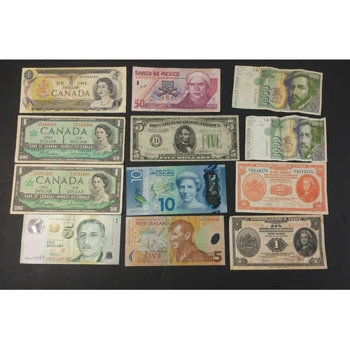 91 - An interesting lot of older loose United Kingdom and World Banknotes with wear to include two CLYDES... 