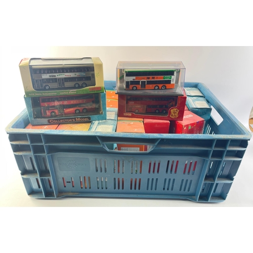 121 - A collection of diecast bus models with an oriental theme.  Twenty Eight in total.  Boxes have issue... 