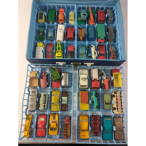 126 - Matchbox collectors case with a super collection of over 50 Matchbox Lesney original issue diecast v... 