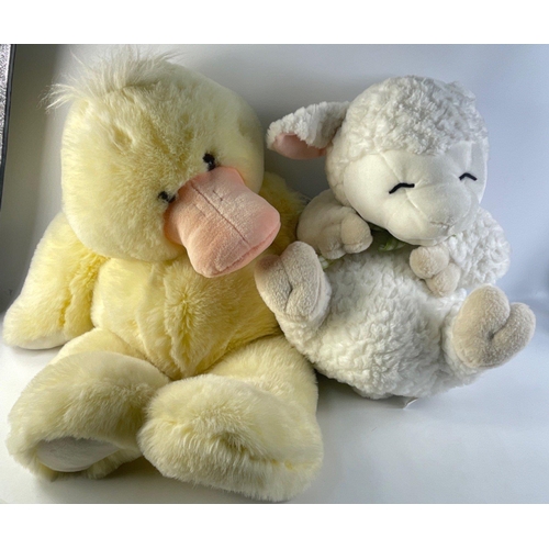 135 - Fluffy Toys!  Cuddle up with large cute Ducky and his pretty Lamb companion. Duck is 77cm tall appro... 