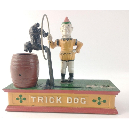 141 - A modern cast iron reproduction 'trick dog' savings box 21x20x7cm#144