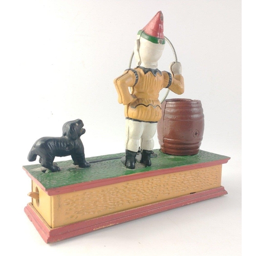 141 - A modern cast iron reproduction 'trick dog' savings box 21x20x7cm#144