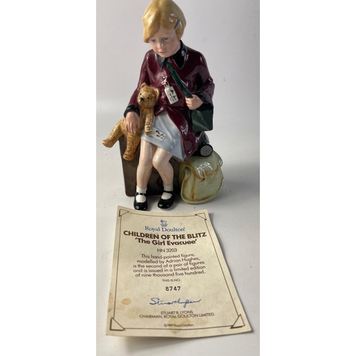 145 - ROYAL DOULTON Children Of The Blitz HN 3203 No 8747 - dimension height 20cm#148