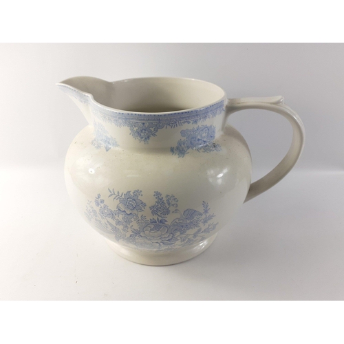 180 - A large an impressive BURLEIGH Asiatic Pheasants blue Etruscan jug.  Standing an impressive 23cm hig... 