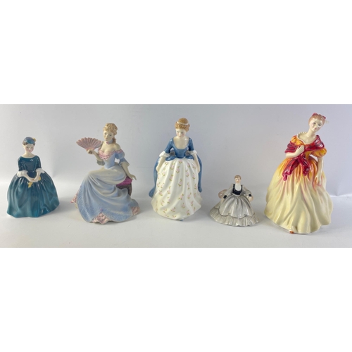 184 - Five elegant figurines to include ROYAL DOULTON Alison (HN2336), Fiona (HN3748), Cherie (HN2341) and... 