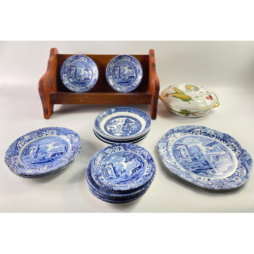 206 - A collection of blue and white china to include three ROYAL COPENHAGEN Kai Lange Christmas plates fr... 