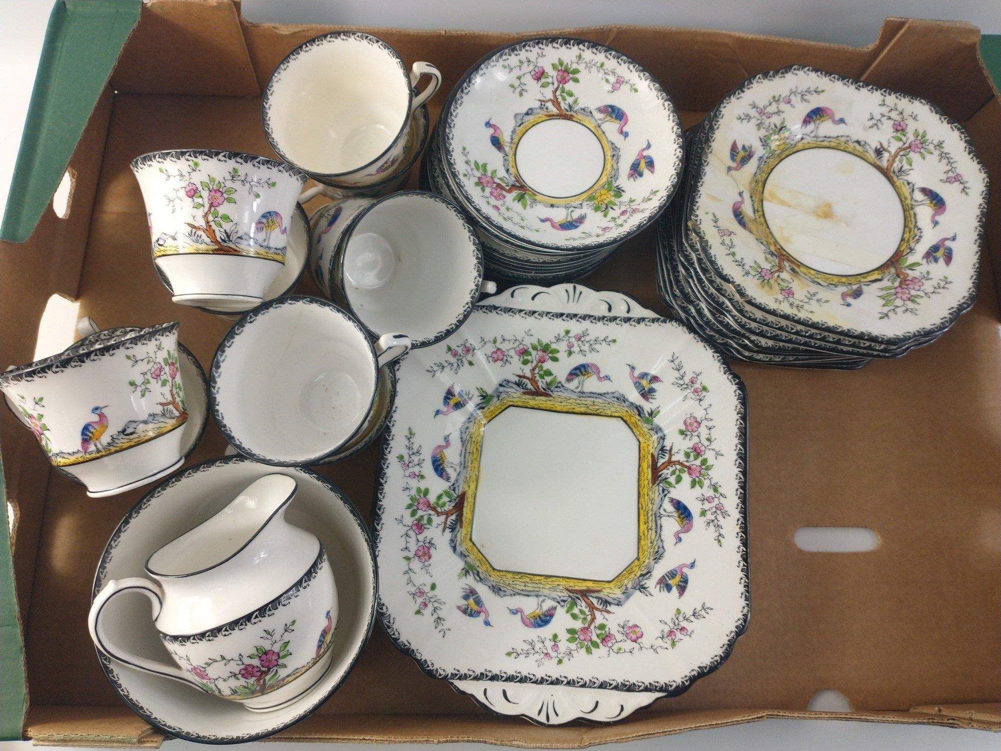 A part tea service in bone china MELBA WARE MELBA ROSE