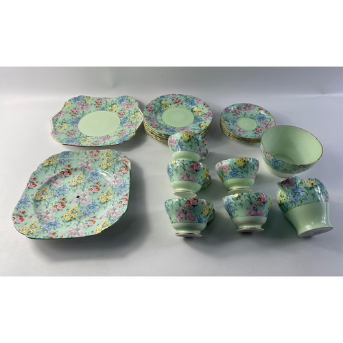 214A - A SHELLEY Melody' Lawley's Chintz Melody Green 1939/40 wedding gift from a lovely family with a part... 