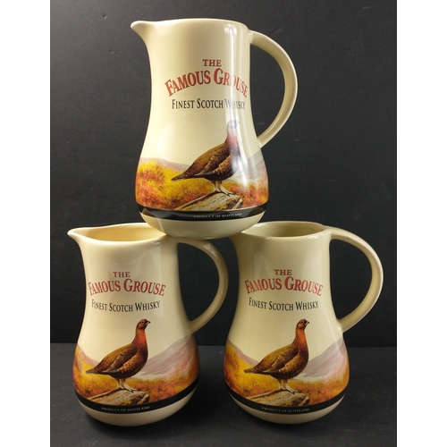 224 - Three FAMOUS GROUSE water jugs each 18cm high by Castle Ceramics, no damage#228