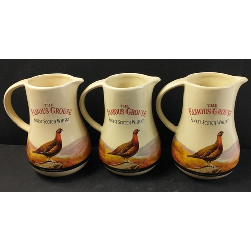 224 - Three FAMOUS GROUSE water jugs each 18cm high by Castle Ceramics, no damage#228