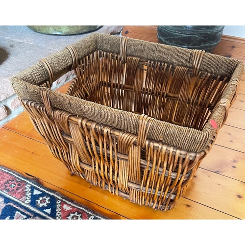 397 - A TOP QUALITY thick wicker basket suitable for a variety of uses incl storing logs beside the fire! ... 