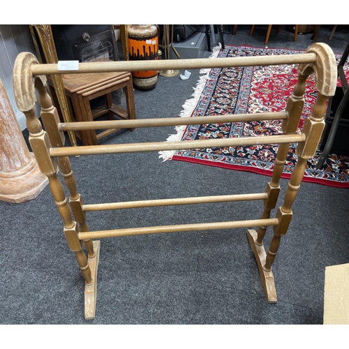 398 - An old wooden towel rail - 60cm width x 75cm height approx#411