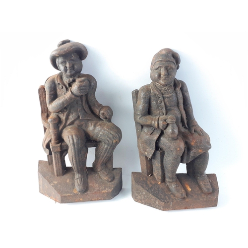 404 - A pair of heavy antique cast iron door stops.  SOUTER JOHNNIE & TAM O'SHANTER in used but good c... 