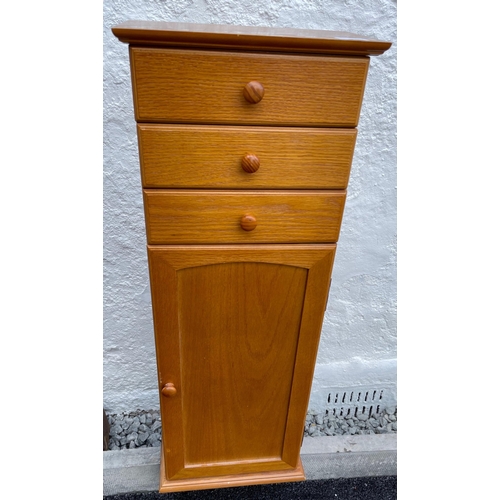 44 - A lovely BIJOUTERIE tall wooden fitted cabinet (see extra pics) 84cm tall x 18cm x24cm approx#44