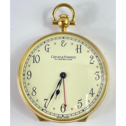 45 - A GIEVES&HAWKES pocket watch, face measures 4cm.  Comes with a slightly worn Gieves & Hawkes... 