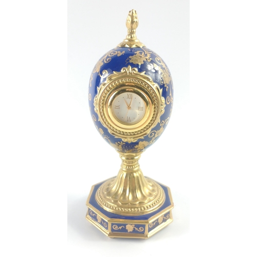 54 - A HOUSE OF FABERGE limited edition (A1670) Rose Bouquet Miniature Clock, stands 15cm high#56