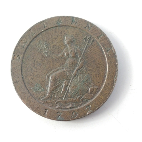 65 - A lovely higher grade 1979 GEORGE III CARTWHEEL PENNY.  Wear to high spots as expected however this ... 