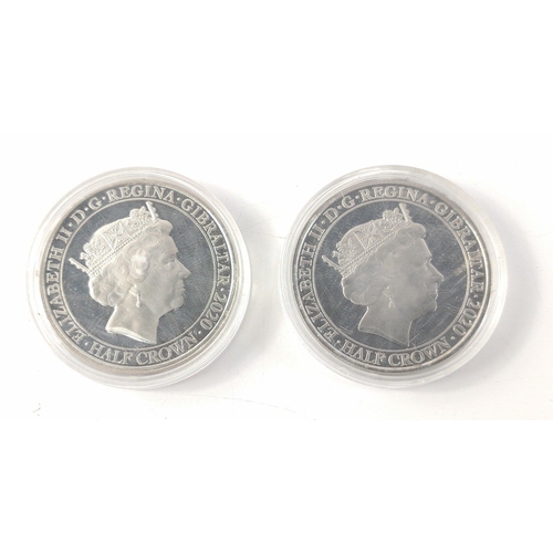 66 - Two lovely encapsulated 2020 GIBRALTER Silver Proof Half Crowns.  Voice of a Nation and Never Was So... 