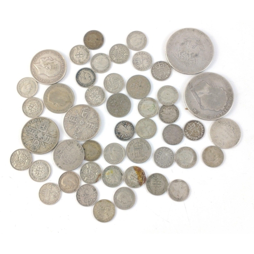 67 - A super little lot of pre 1947 0.500 minimum silver coinage.  Includes two heavily worn George III f... 