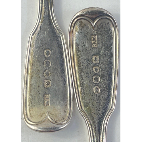 188 - A set of six sterling silver Georgian dessert spoons hallmarked London date letter 'O' WILLIAM CHAWN... 