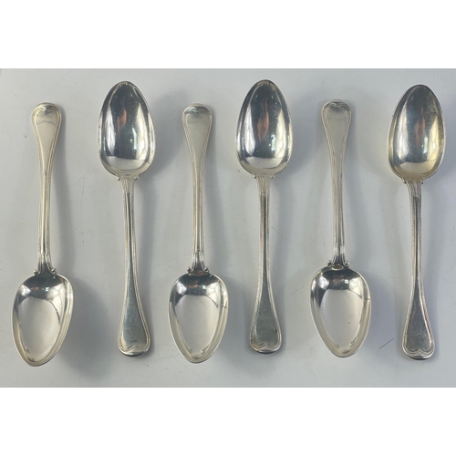 191 - A set of six sterling silver Victorian dessert spoons hallmarked London 1855 EE maker's mark for Eli... 