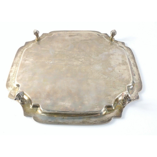 199 - A vintage silver tray supported on bun feet, hallmarked Sheffield 1937, made by silversmiths  VINER'... 