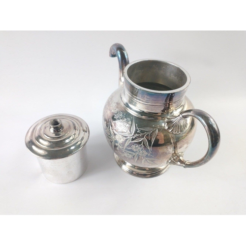 220 - An 1886 James Dickson & Sons of Sheffield silver plated ROYLES patent self pouring teapot, with ... 