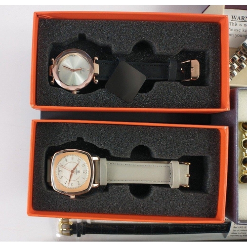 230 - A collection of fashion watches, all boxed plus a pack of 3 replacement watch straps#229