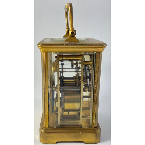 237A - A late 19th/early 20th century French brass carriage clock  by R&Co. Paris standing 13cm high ex... 