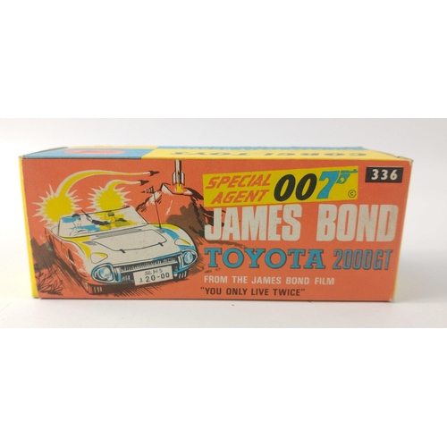 250 - Corgi Toys Diecast 336 JAMES BOND 007 TOYOTA 2000GT in original display box.  Missiles supplied in t... 