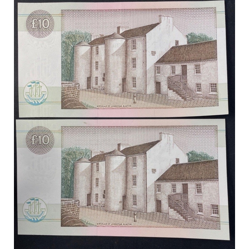 26 - A pair of crisp sequential CLYDESDALE BANK 1988 David Livingstone Ten Pound £10 banknotes in good gr... 