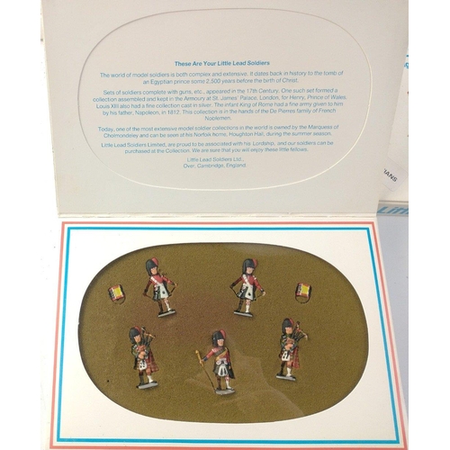 262 - LITTLE LEAD SOLDIERS  of Cambridge x 4 sets to include, Cameronians, Black Watch, Royal Scots and Ba... 