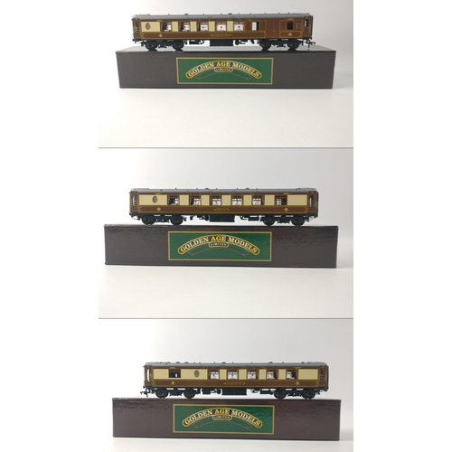 280 - WOW! GOLDEN AGE MODELS metal bodied OO Gauge Carriages x 3 to include 1-A Grey Zena, 1-C Grey Car No... 