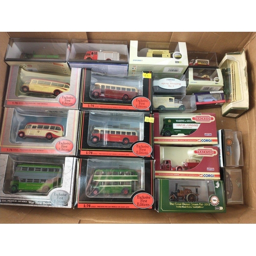 284 - A box of diecast models to complement model railway layouts.  EFE, CORGI, OXFORD, TRACKSIDE, CLASSIX... 