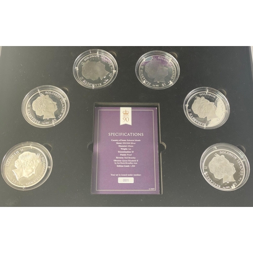 35 - A Queen Elizabeth ninetieth birthday silver proof six coin collection - all within its original larg... 