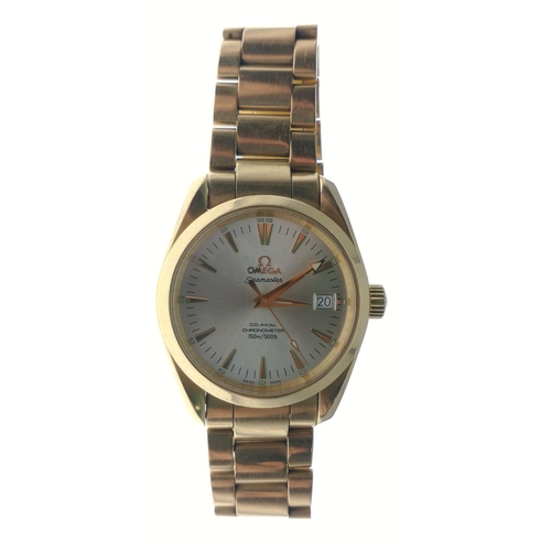 57 - Very UNUSUAL !! an OMEGA AQUA TERRA ( Seamaster) model i18ct yellow gold / chronometer (chronometer ... 