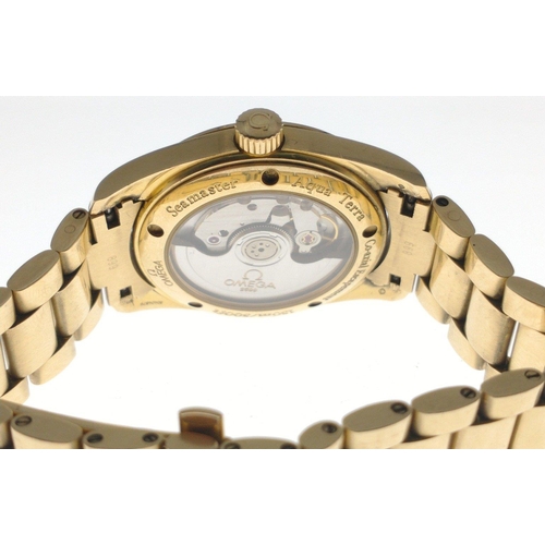 57 - Very UNUSUAL !! an OMEGA AQUA TERRA ( Seamaster) model i18ct yellow gold / chronometer (chronometer ... 