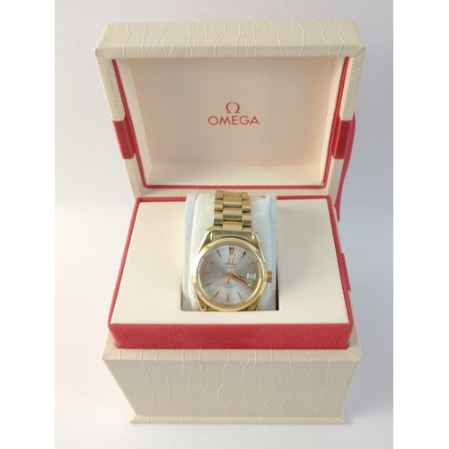 57 - Very UNUSUAL !! an OMEGA AQUA TERRA ( Seamaster) model i18ct yellow gold / chronometer (chronometer ... 