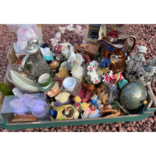 670 - A QUALITY  box FULL of mostly new ornaments and some Xmas ornaments also#671