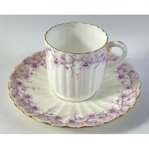 375 - Before there was SHELLEY, there was WILEMAN & CO who produced this demitasse and saucer with a m... 