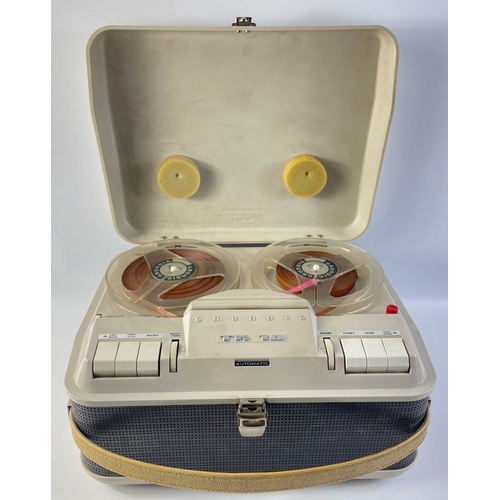 7 - GRUNDIG TK-18 Reel to reel tapeplayer recorder with a quantity of tapes.  No lead / untested.  Case ... 