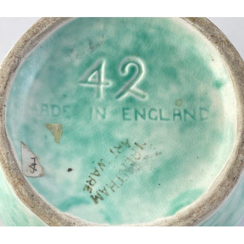 125 - A vintage Art Deco jug BESWICK TRENTHAM ARTWARE pottery flower vase standing 18cm high, no chips or ... 