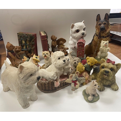 132 - A large collection of SCOTTIE DOGS mainly ornaments to include a cute set of Teddy Bear bookends  di... 