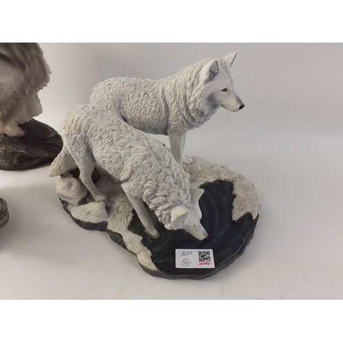 166 - A pack of Wolves to include a NEMESIS Ltd. Ed. pair drinking (A/F, tail detached), a pair of Willow ... 
